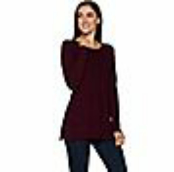 Whisper knit tunic with side slits black - Picture 1 of 2